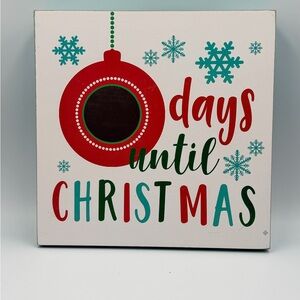 Holiday Countdown Sign with Red and Green Ornament